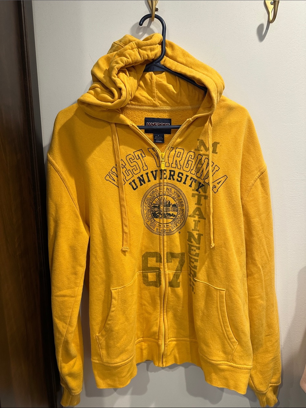 Jansport Yellow West Virginia University Zip Hoodie